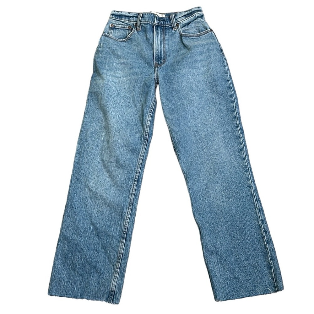 Abercrombie and fitch the 90s straight ultra high rise curve love blue j…